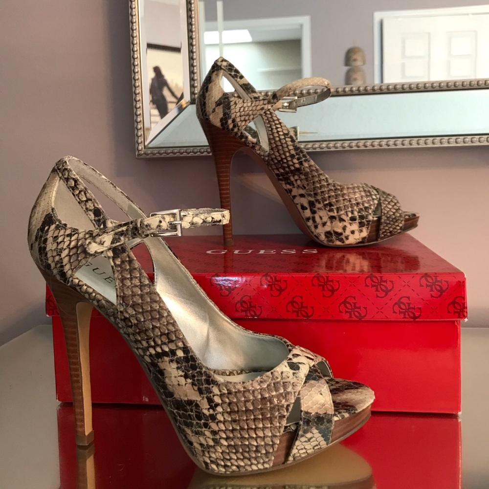 GUESS snakeskin heels - Brand New